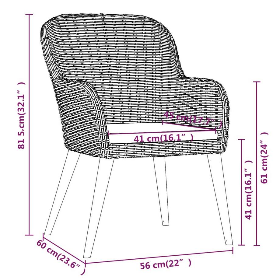 VidaXL Garten essgruppe poly-rattan  