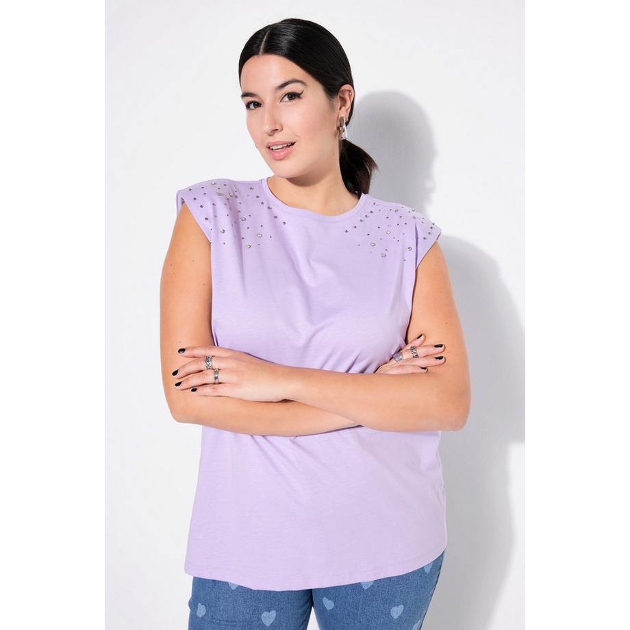 Studio Untold Top Coupe Oversize Épaules Pierres Scintillantes  