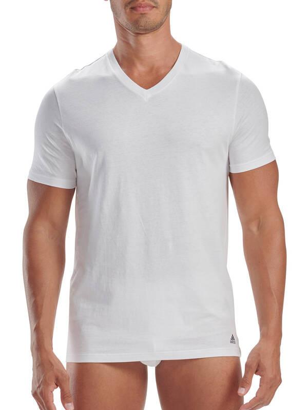 adidas T-Shirt Cotton Stretch Scollo a V Confezione da 2  