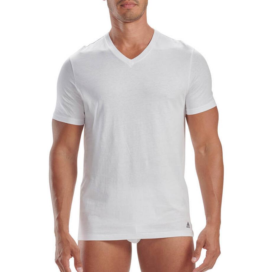 adidas T-Shirt Cotton Stretch Scollo a V Confezione da 2  