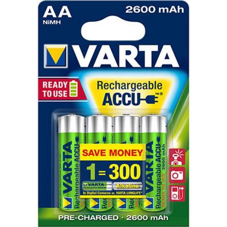 VARTA  Batterien Akku Power 4xAA 2600 mAh, LR06, Mignon 