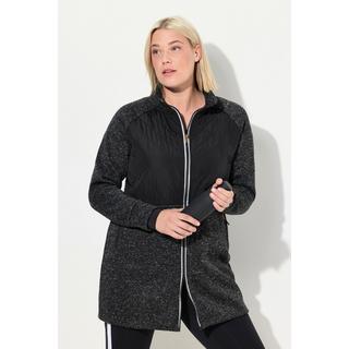 Ulla Popken  Long-Strickfleecejacke, 2-Wege-Zipper, Daumenloch 