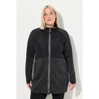 Ulla Popken  Long-Strickfleecejacke, 2-Wege-Zipper, Daumenloch 