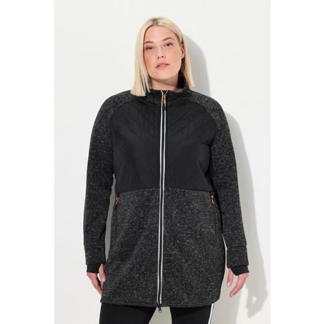 Ulla Popken  Long-Strickfleecejacke, 2-Wege-Zipper, Daumenloch 