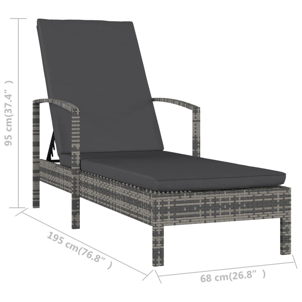 VidaXL Chaise longue rotin synthétique  