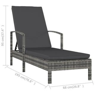 VidaXL Chaise longue rotin synthétique  