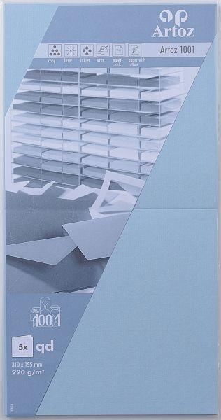 Artoz ARTOZ Karten 1001 310x155mm 107452264 220g, pastellblau 5 Blatt  