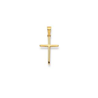 MUAU Schmuck  Anhänger Kreuz Gelbgold 750, 26x13mm 