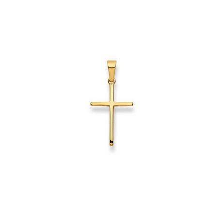 MUAU Schmuck  Pendentif croix en or jaune 750, 26x13mm 