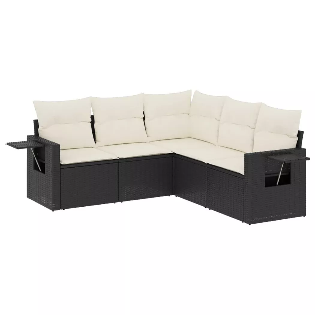 VidaXL - Garten sofagarnitur poly-rattan, One Size, Schwarz