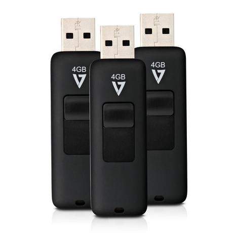 V7  V7 VF24GAR-3PK-3E USB-Stick 4 GB USB Typ-A 2.0 Schwarz 