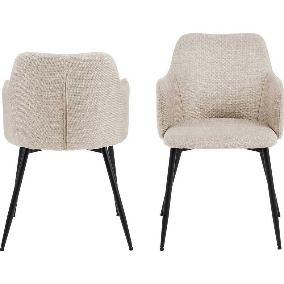 mutoni Sedia da pranzo con braccioli Iliana beige (1 pezzo)  