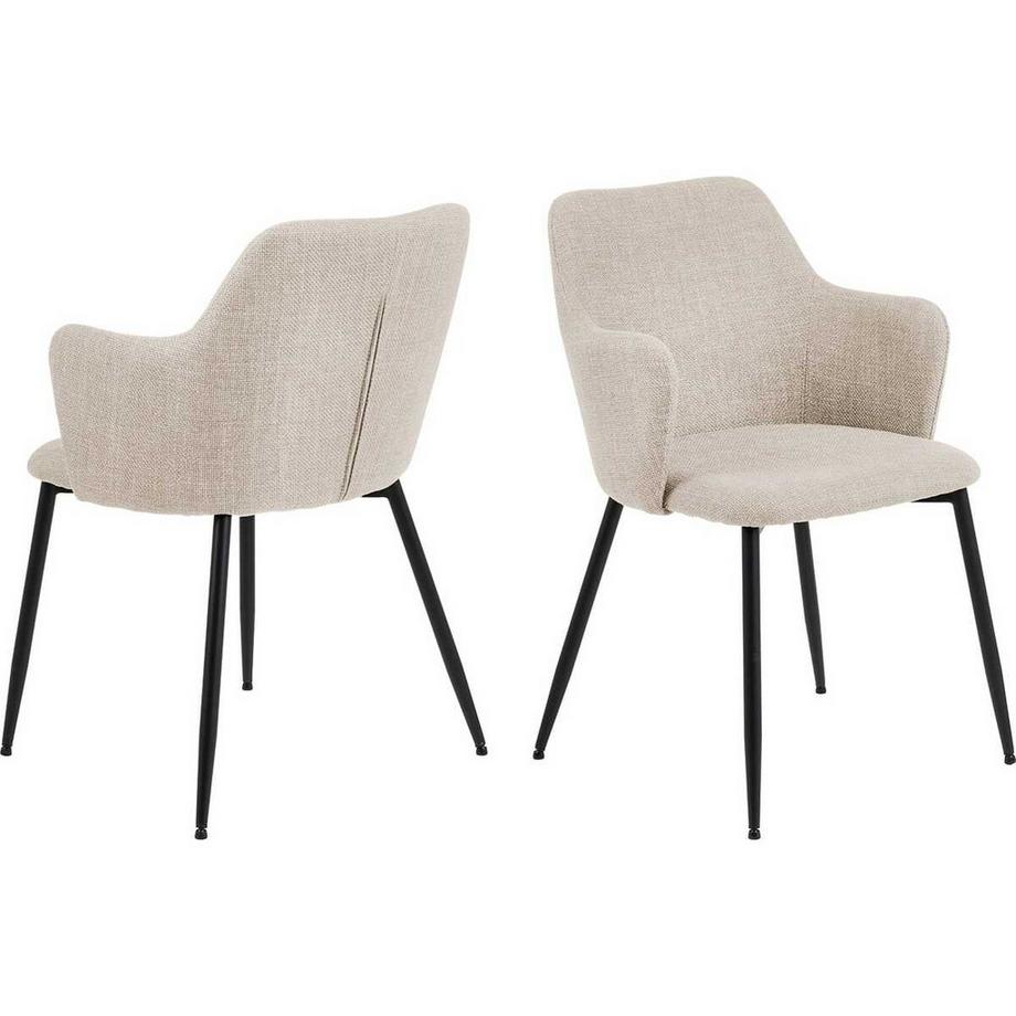 Sedia da pranzo con braccioli Iliana beige (1 pezzo)