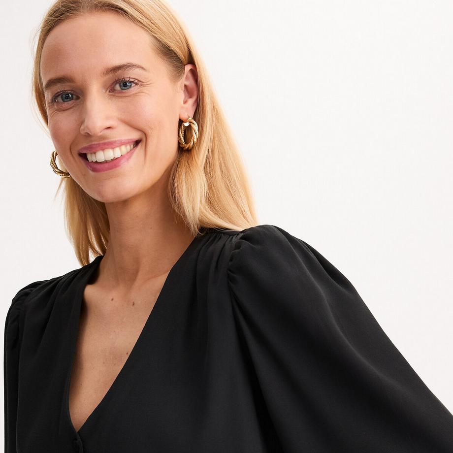 La Redoute Collections Langärmelige Bluse mit V-Ausschnitt  