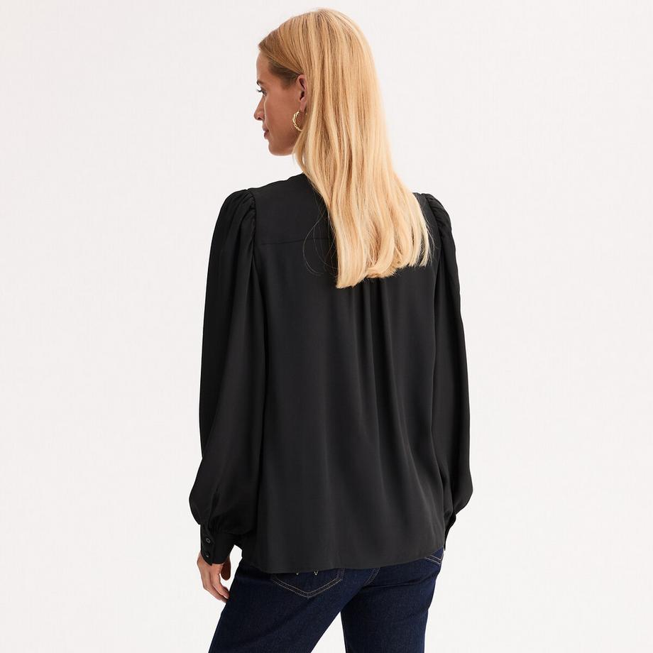 La Redoute Collections Langärmelige Bluse mit V-Ausschnitt  