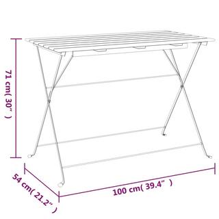 VidaXL Table de bistrot pliante bois  