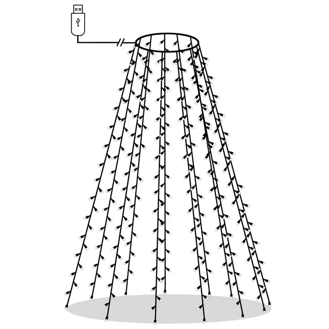 vidaXL Guirlande lumineuse d'arbre de Noël 210 LED Bleu 210 cm