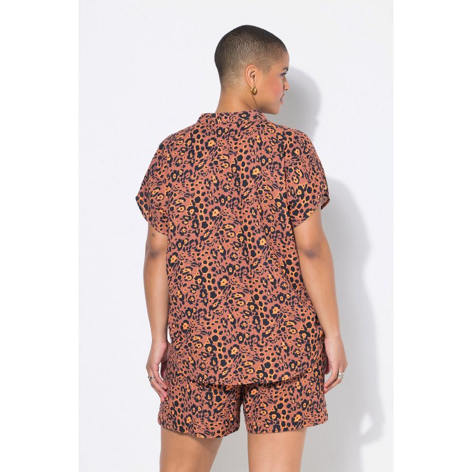 Studio Untold Oversized Musselin Leo Blusenshirt  