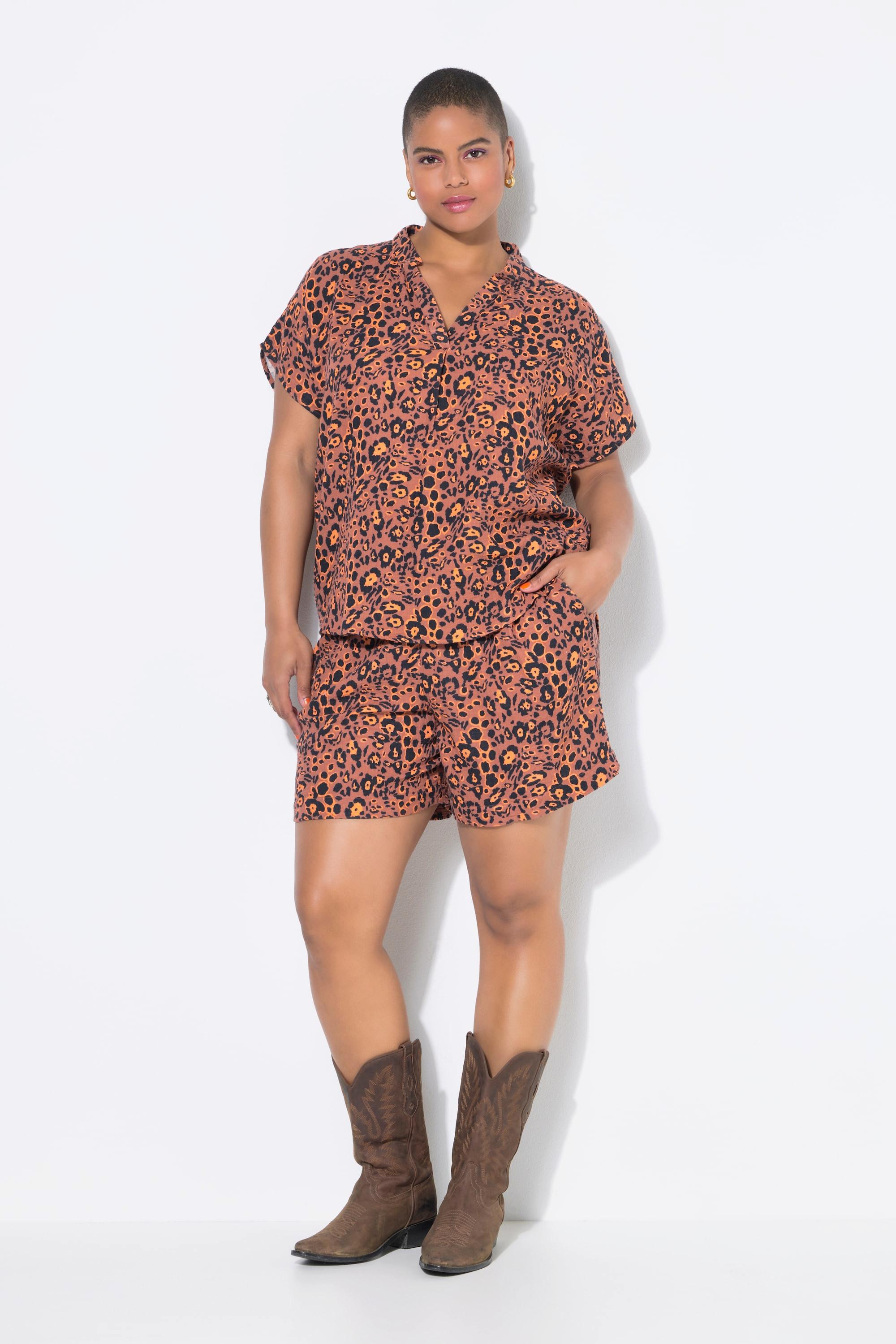 Studio Untold Blouse Oversize Mousseline Imprimé Léopard  