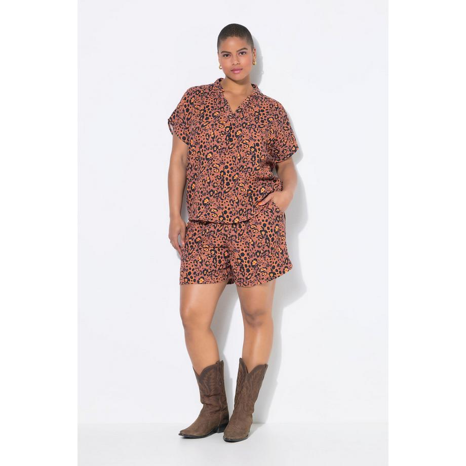 Studio Untold Oversized Musselin Leo Blusenshirt  