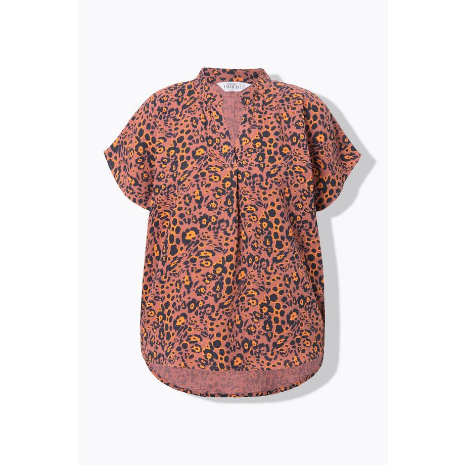 Studio Untold Oversized Musselin Leo Blusenshirt  