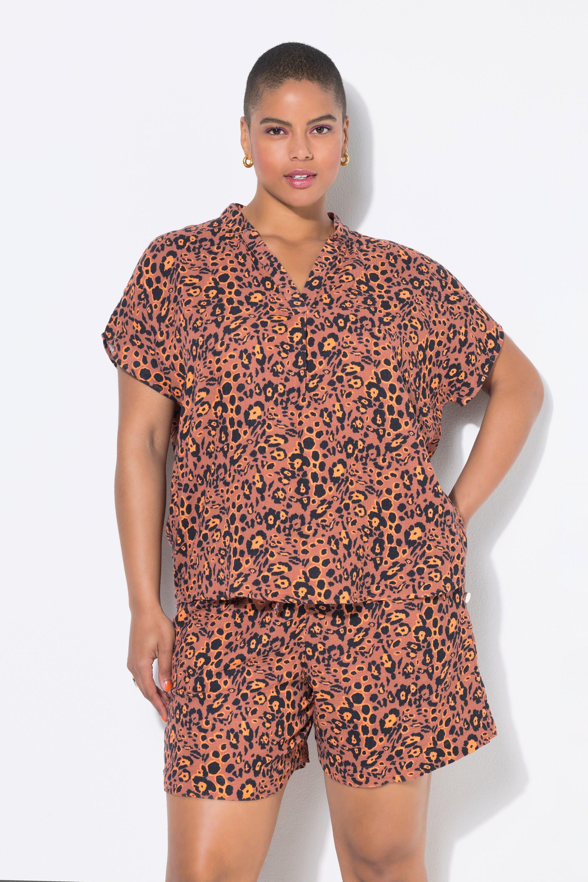 Studio Untold Blouse Oversize Mousseline Imprimé Léopard  