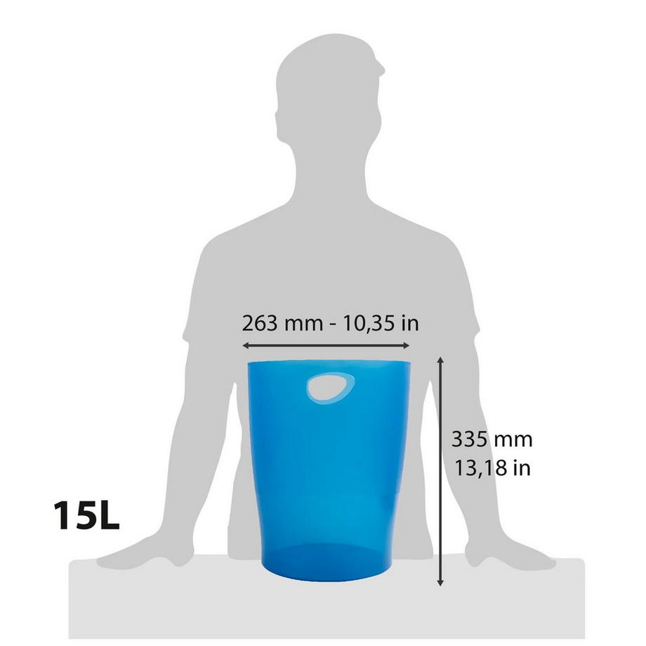 Exacompta Papierkorb Ecobin, 15 Liter, Chromaline - x 8  