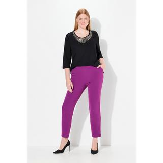 Ulla Popken  Pantalon ajusté en acétate haut de gamme, taille confortable 