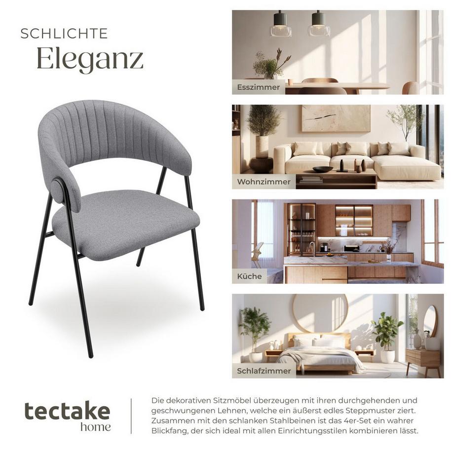 Tectake Poltrona Bedano Tessuto intrecciato, imbottito  