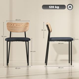 Northio Lot de 2 chaises de salle à manger  