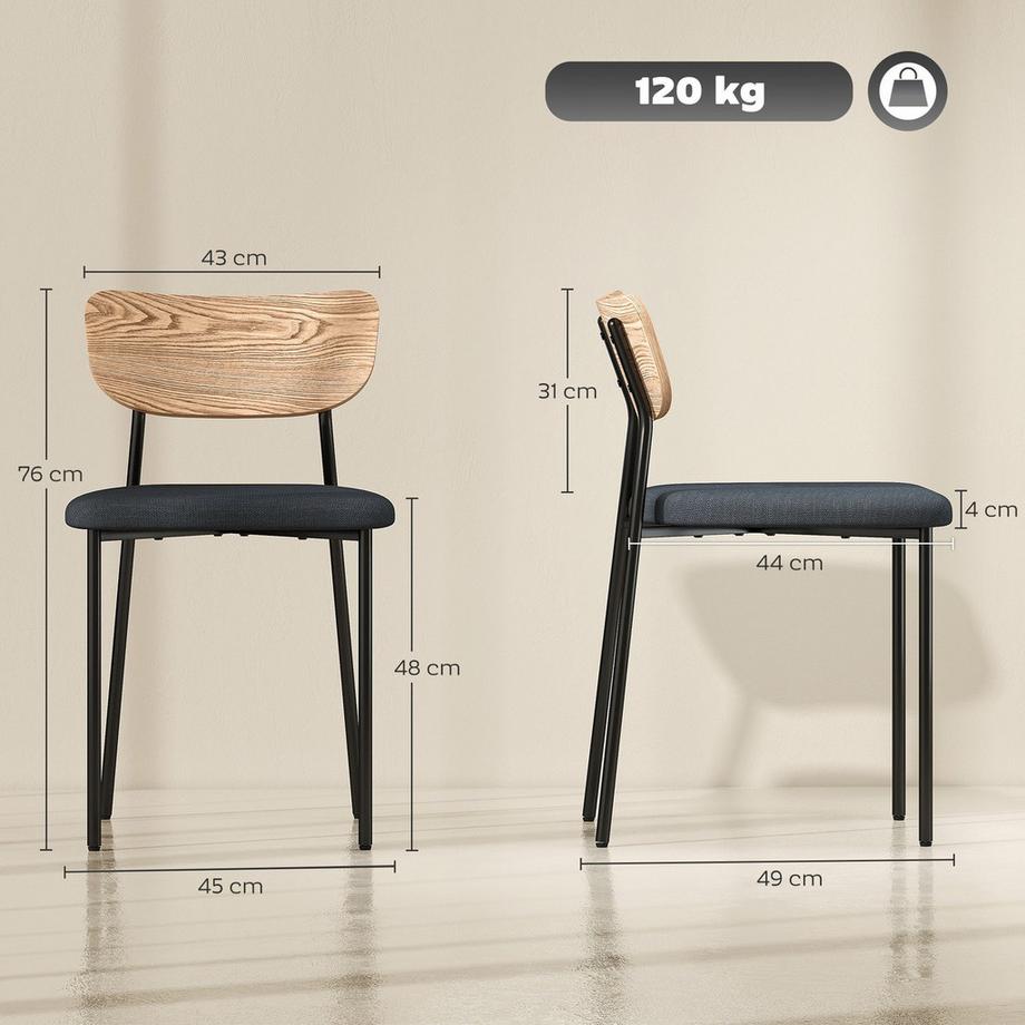 Northio Lot de 2 chaises de salle à manger  