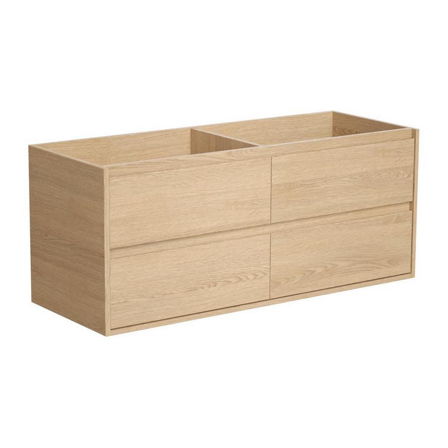 Vente-unique Waschbeckenunterschrank hängend mit Einbauwaschbecken & Spiegel - 120 cm - Eichenholzfurnier - MILIPAM  