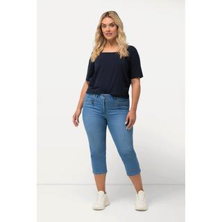 Ulla Popken  Jean Mony 7/8, taille élastique, poches zippées 