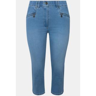 Ulla Popken  Jean Mony 7/8, taille élastique, poches zippées 