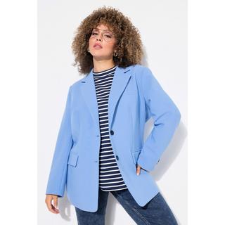 Ulla Popken  Blazer oversized avec col à revers, fermeture boutonnée 