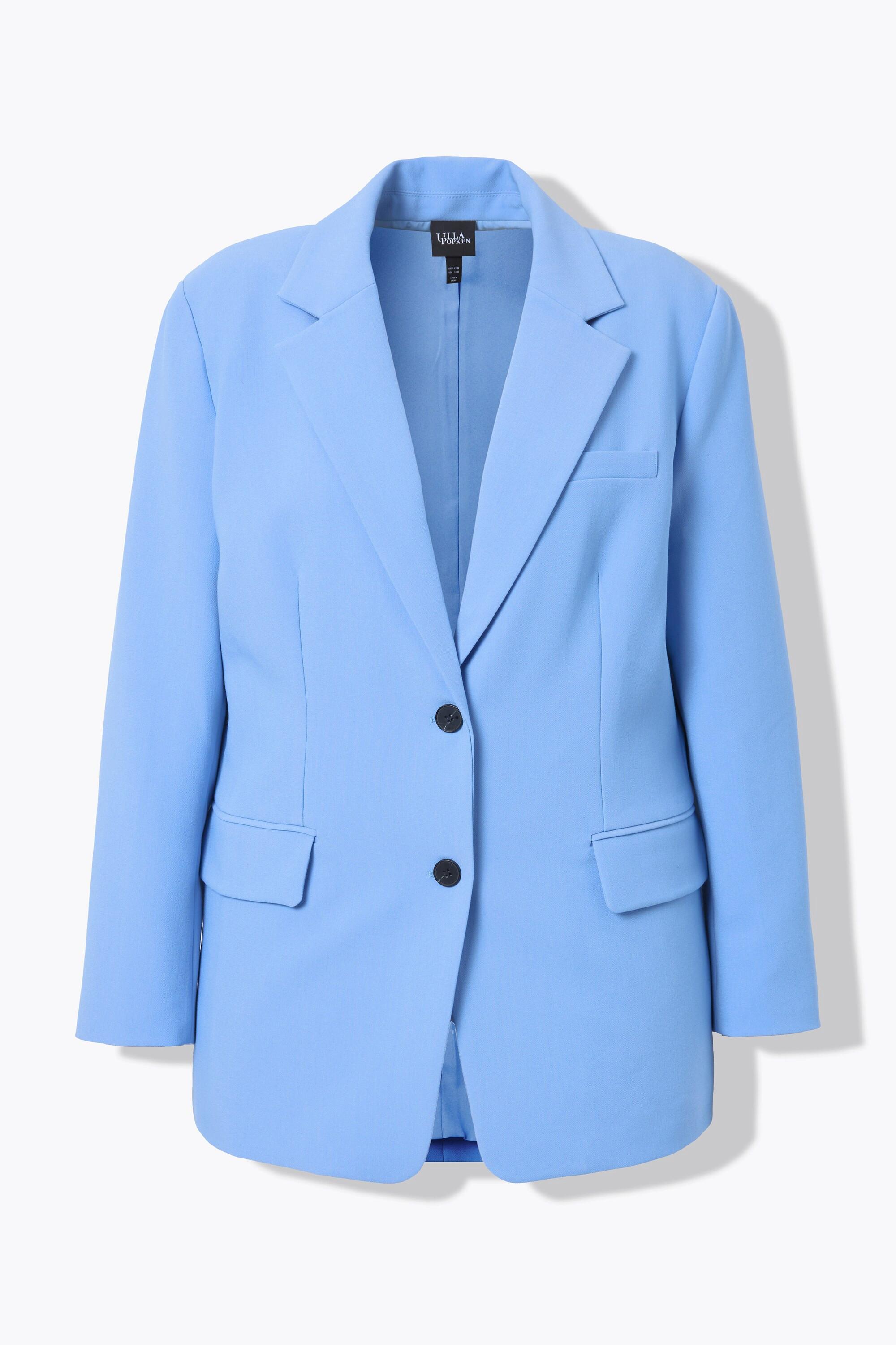 Ulla Popken  Blazer oversized avec col à revers, fermeture boutonnée 