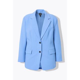 Ulla Popken  Blazer oversized avec col à revers, fermeture boutonnée 