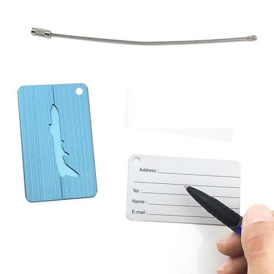 eStore  Etiquette bagage en Aluminium avec motif Avion 