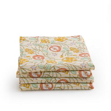 Lot de 4 serviettes de table coton lavé