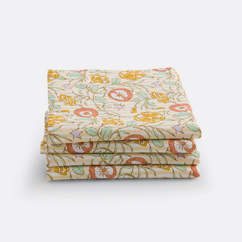 La Redoute Intérieurs Lot de 4 serviettes de table coton lavé  