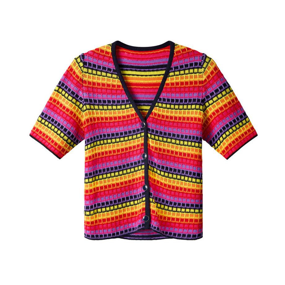 Joe Browns Kurzarm Strickjacke mit Streifenmuster  