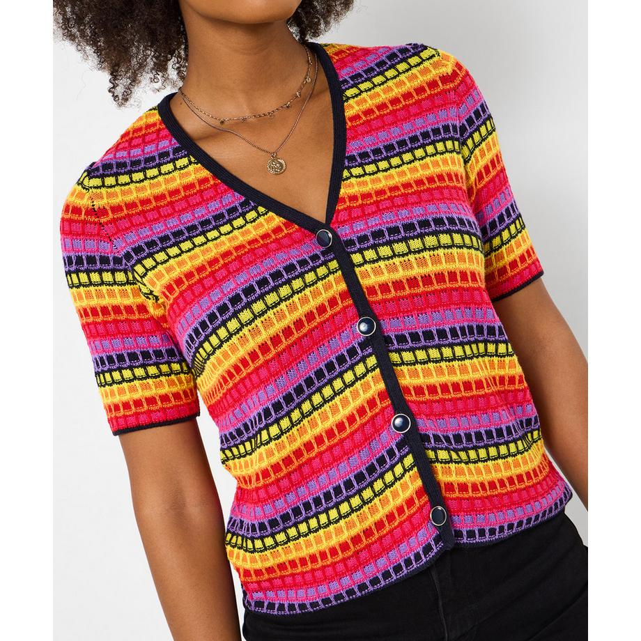 Joe Browns Kurzarm Strickjacke mit Streifenmuster  