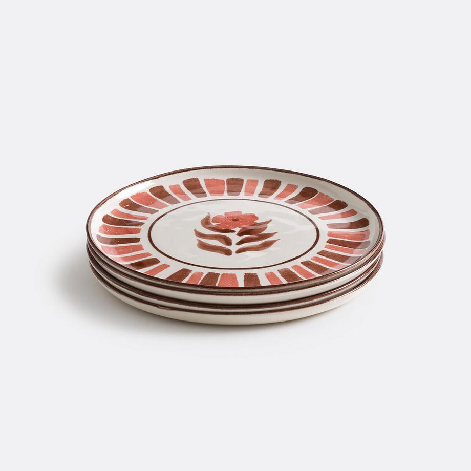 Lot de 4 assiettes à dessert en grès