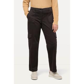 Ulla Popken  Pantaloni cargo con gamba a palloncino, cintura comoda e cotone biologico 