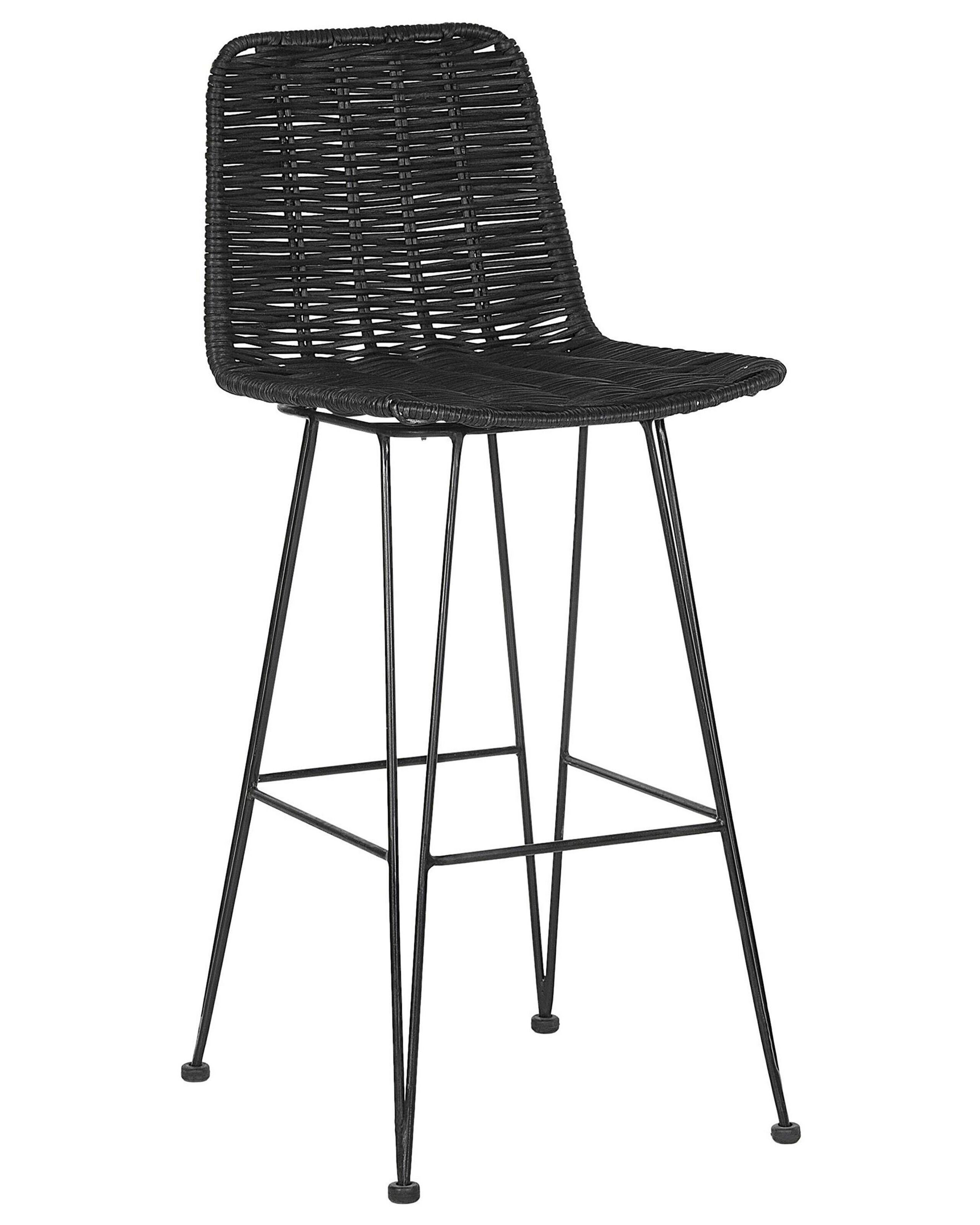 Beliani Lot de 2 chaises de bar en Rotin Boho CASSITA  