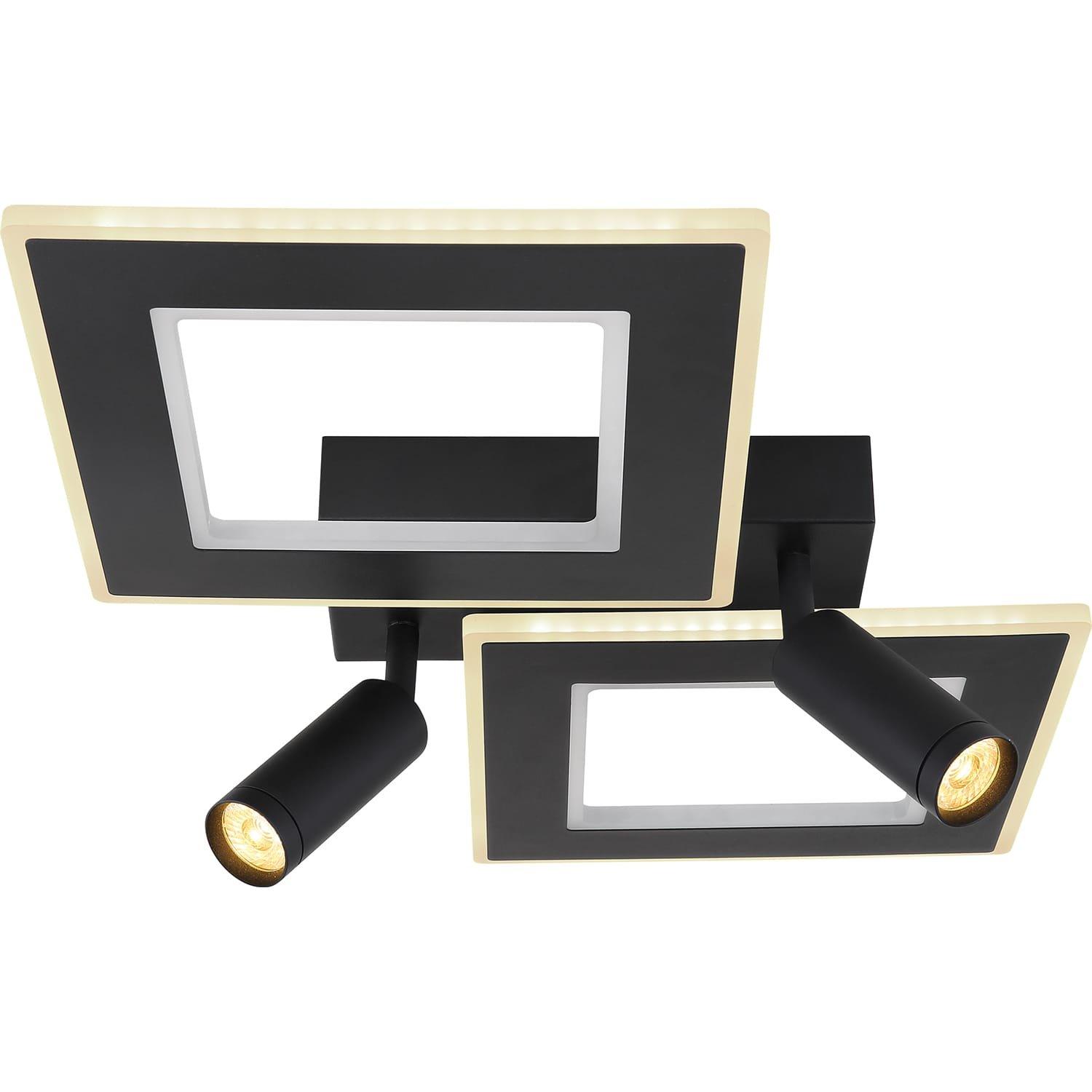 mutoni Plafoniera Marian metallo nero opaco LED 54x41x12  