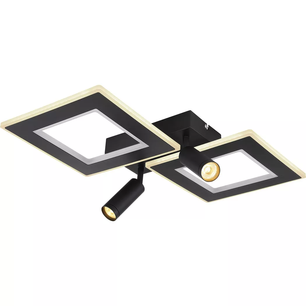 mutoni – Deckenleuchte Marian Metall matt LED 54x41x12, One Size, Schwarz