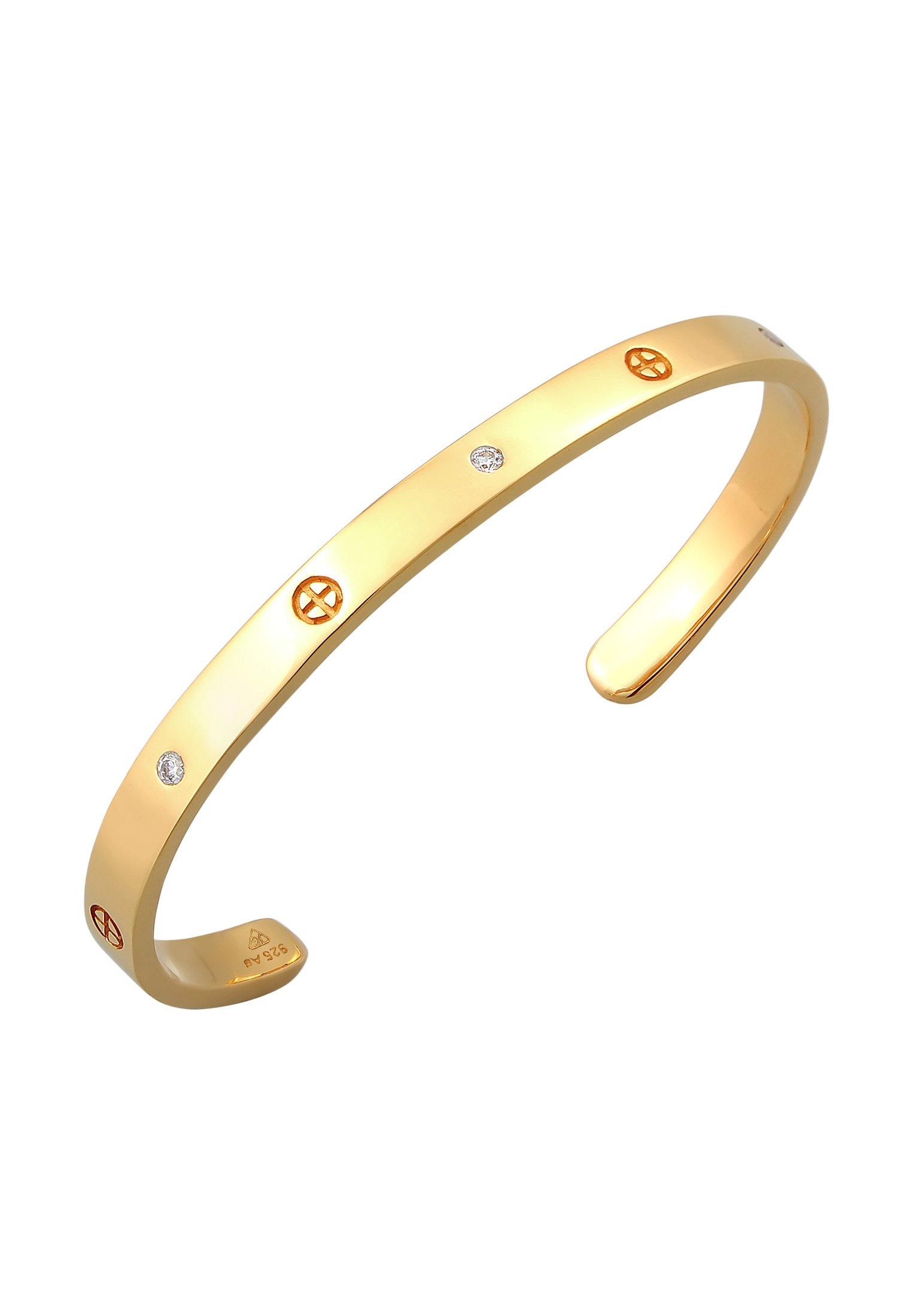 Elli  Bracelet Geo Bangle Kreuz Minimal Zirkonia 925 Silber 