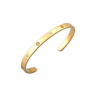 Elli  Armband Geo Bangle Kreuz Minimal Zirkonia 925 Silber 