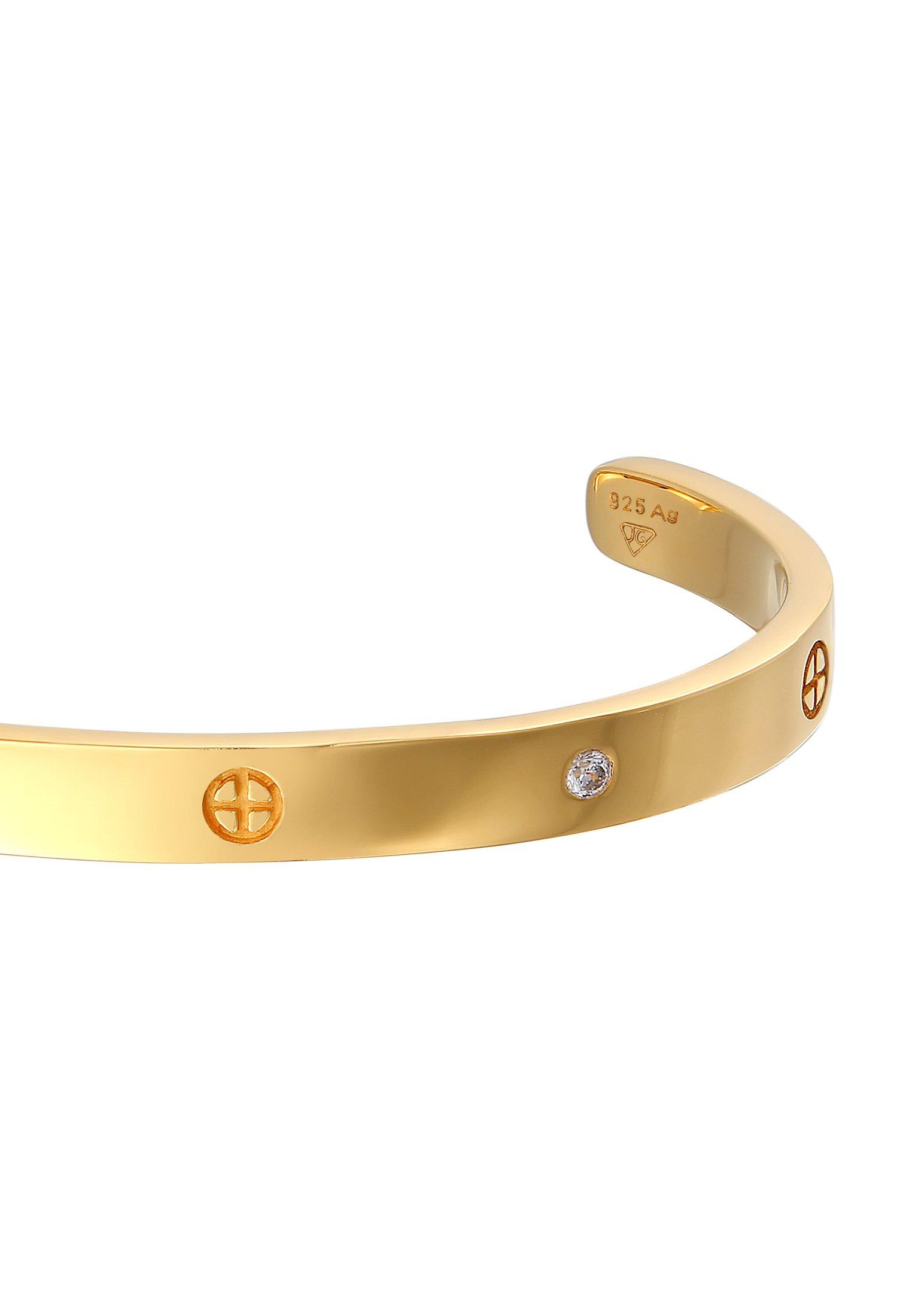Elli  Bracelet Geo Bangle Kreuz Minimal Zirkonia 925 Silber 